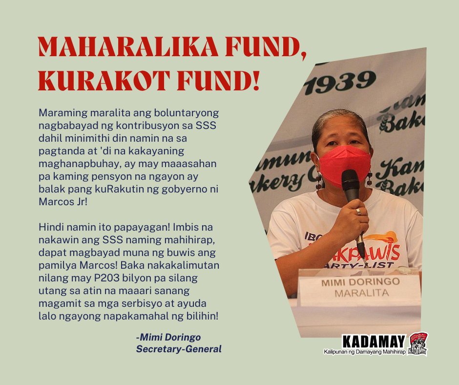 Kadamay Sec-Gen Mimi Doringo on Maharlika Fund